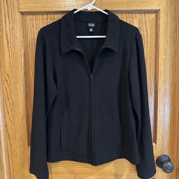 Eileen Fisher Jackets & Blazers - Eileen Fisher Black 100% Wool Zip Jacket – Size M